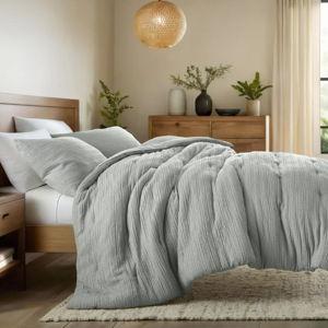Waffle Textured Comforter Set All Season Down-Alternative Ultra Soft Bedding - Becky Cameron, Green Mist, King/California King