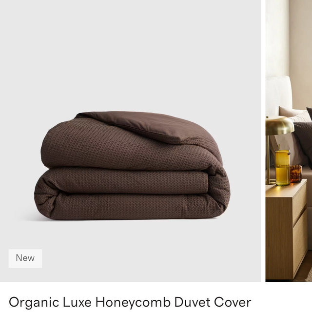 Organic Luxe Honeycomb Duvet Cover - Espresso, King/Cal King