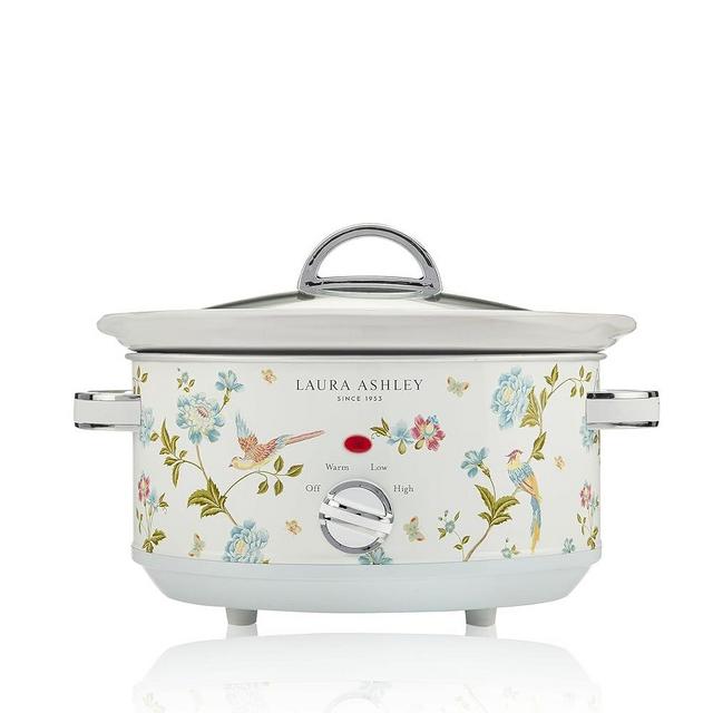 Laura Ashley Slow Cooker 3.7 Quart - Large Slow Cooker 3.7 QT for 4 to 5 People - Energy Efficient Slow Cookers with 3 Heat Settings - Dishwasher Safe Removeable Ceramic Crock & Tempered Glass Lid