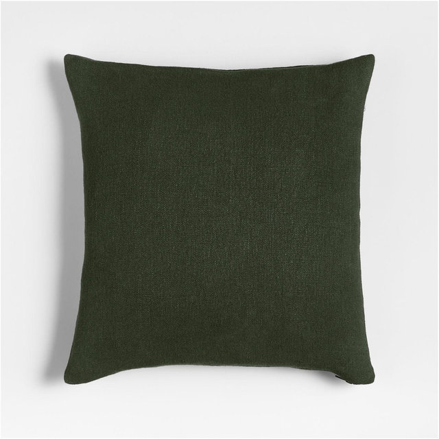 Relaxed Linen 20"x20" Ficus Green Layering Throw Pillow Cover