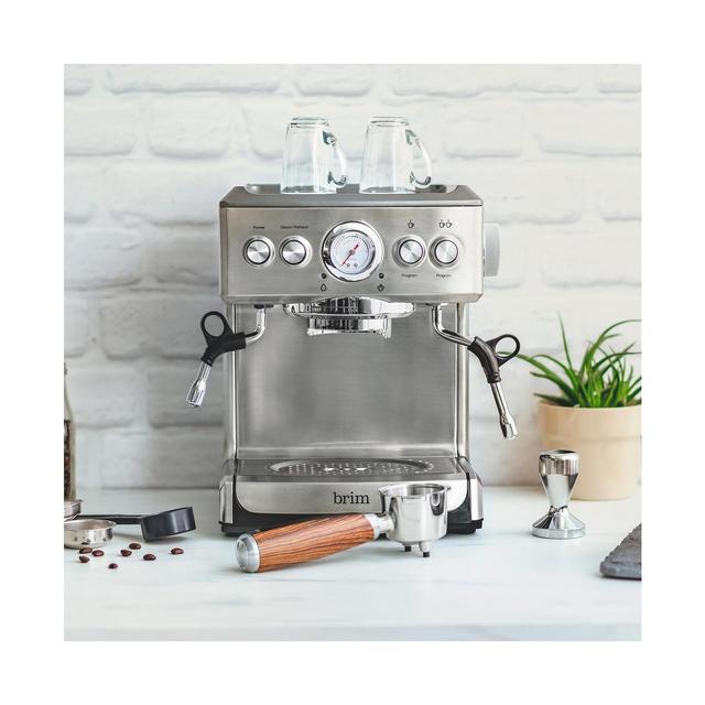 Brim 19 Bar Espresso Maker with Wood Finish Handle