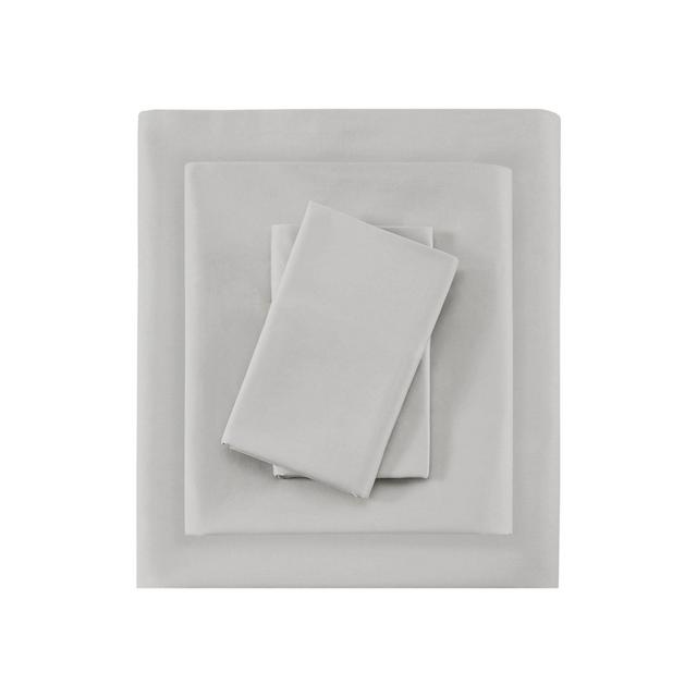 King 525 Thread Count Solid Cotton Sheet Set Light Gray