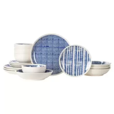 Baum Dalton 16-Piece Dinnerware Set in Blue