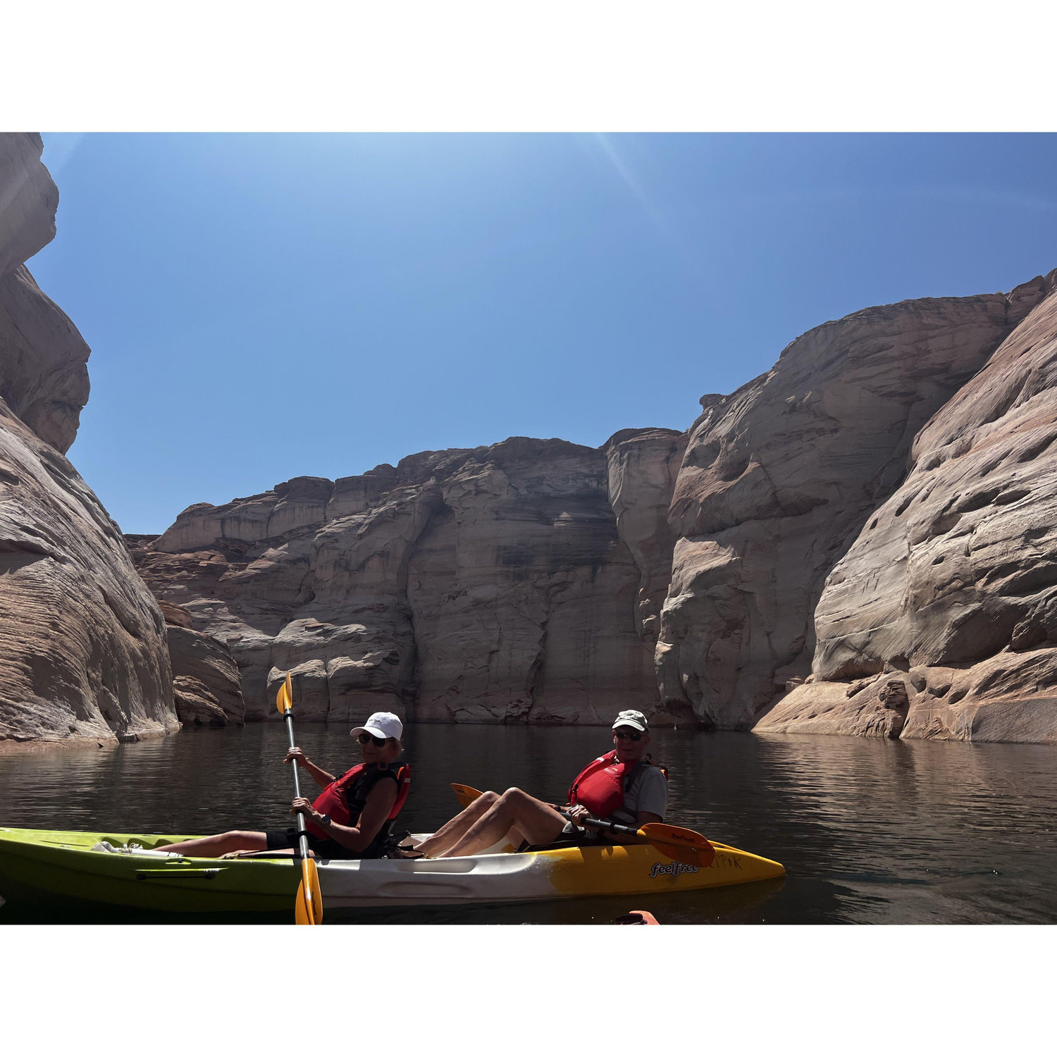 Kayaking for 3 hours on Antelope Canyon, Lake Powell, AZ. Beautiful, yes, we were tired :)