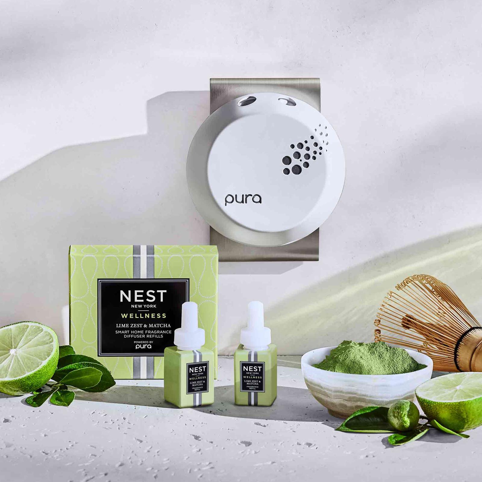 NEST Fragrances, Lime Zest & Matcha Pura Diffuser Refill, Set of 2