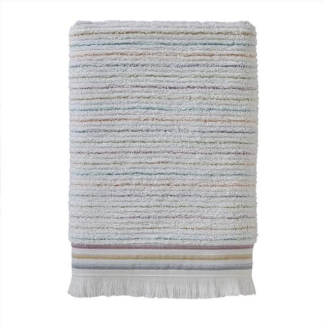 SKL Home by Saturday Knight Ltd. Subtle Stripe Bath Towel,White/Multi 28x54