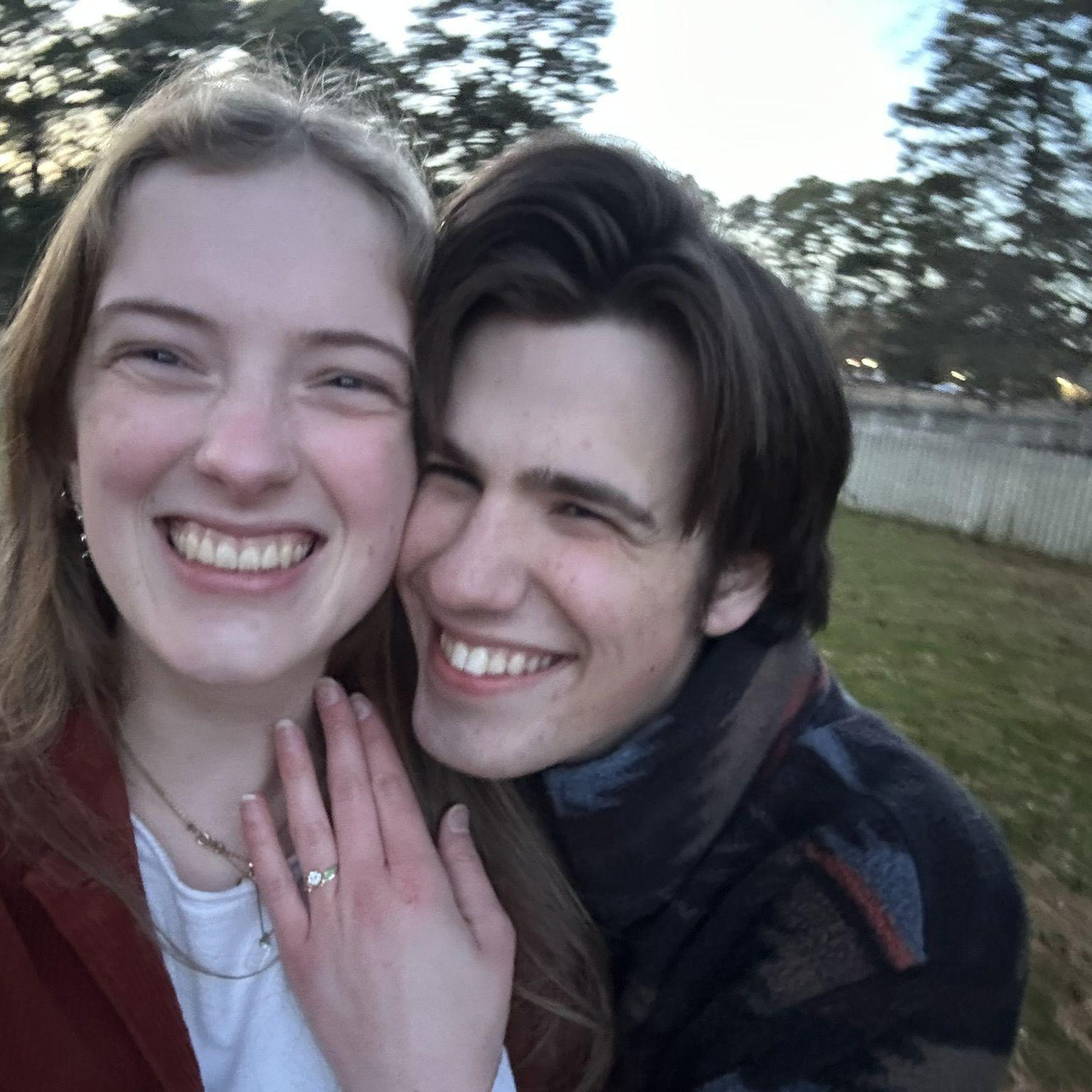 This is moments after we got engaged. The photo is blurry because we just kept jumping up and down!