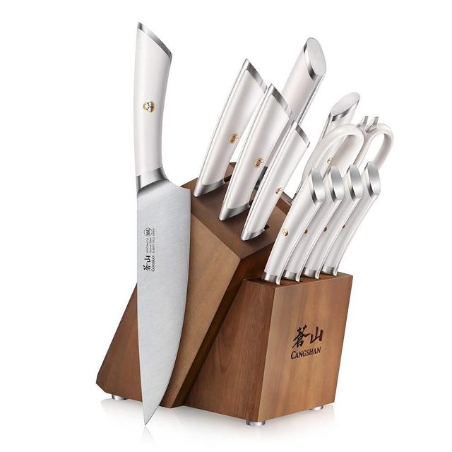 Cangshan ELBERT Series German Steel Forged Knife Block Sets (12-PIece, White)