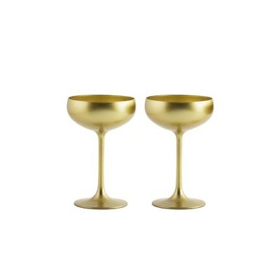 7.8oz 2pk Crystal Olympia Coupe Champagne Glasses Gold - Stoelzle