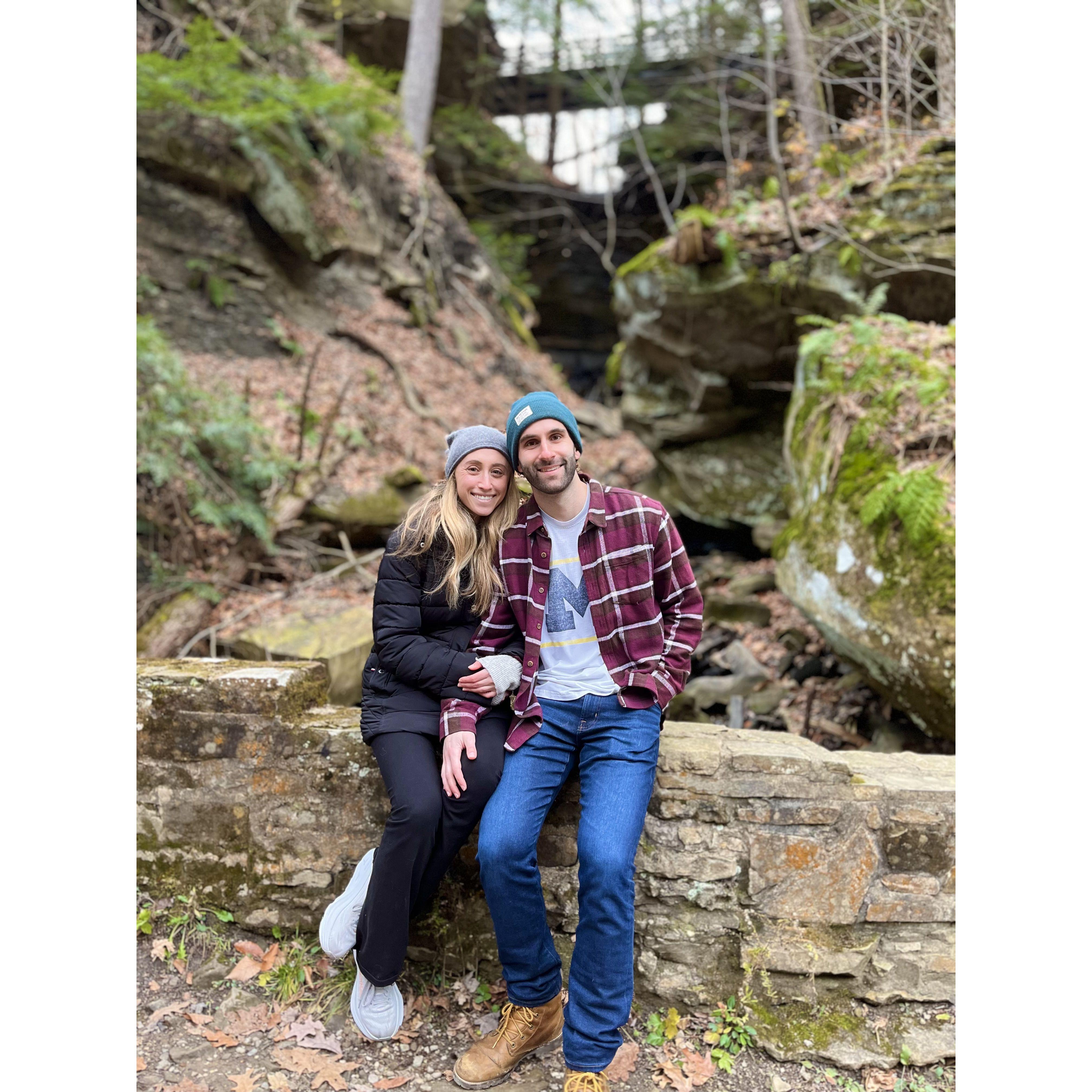 Jared introducing Laynie to hiking in the Cleveland Metroparks (a Helfman Thanksgiving tradition)