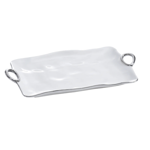 Pampa Bay - White and Silver Large Platter