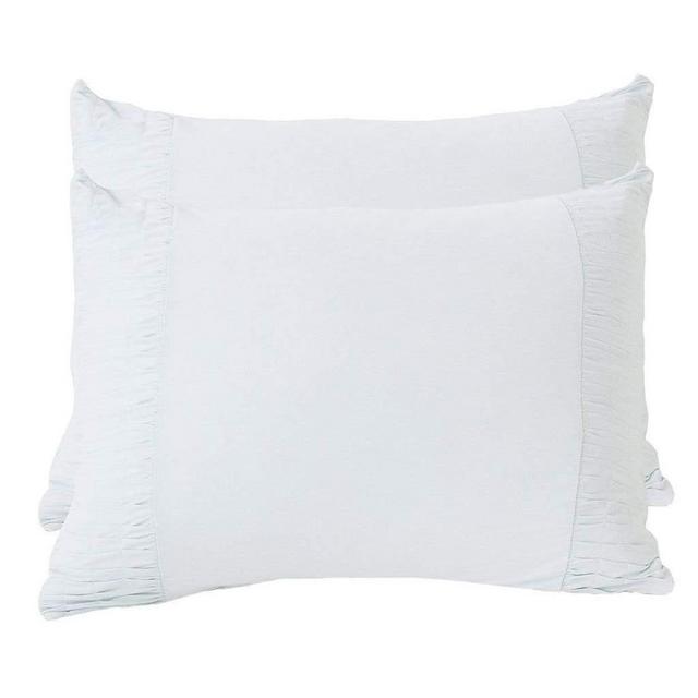 Lazybones Rosette Standard Pillowcase Set in Chalk Blue Organic Cotton