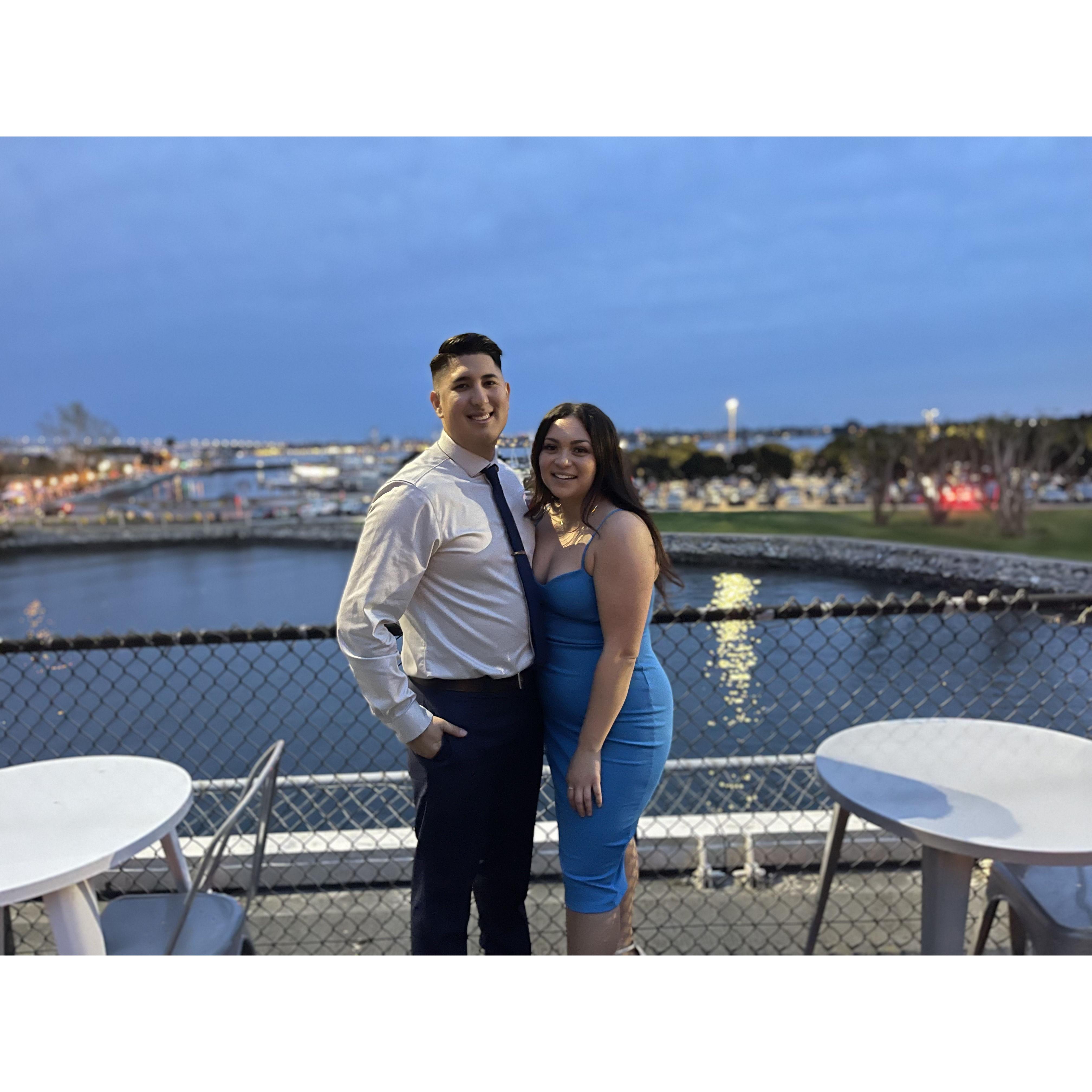 March 18 - We went to a DSA dinner for Ryan's work. Moments before this picture, a women on a boat enjoying her bachelorette party yelled up to Karina "You're next girl!!"