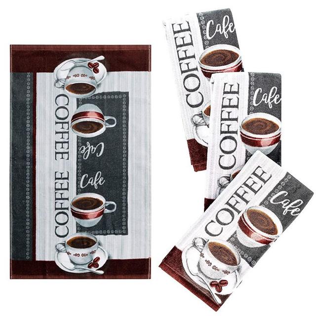 Franco Kitchen Designers Set of 4 Decorative Soft and Absorbent Cotton Dish Towels, 15" x 25", Always Fresh