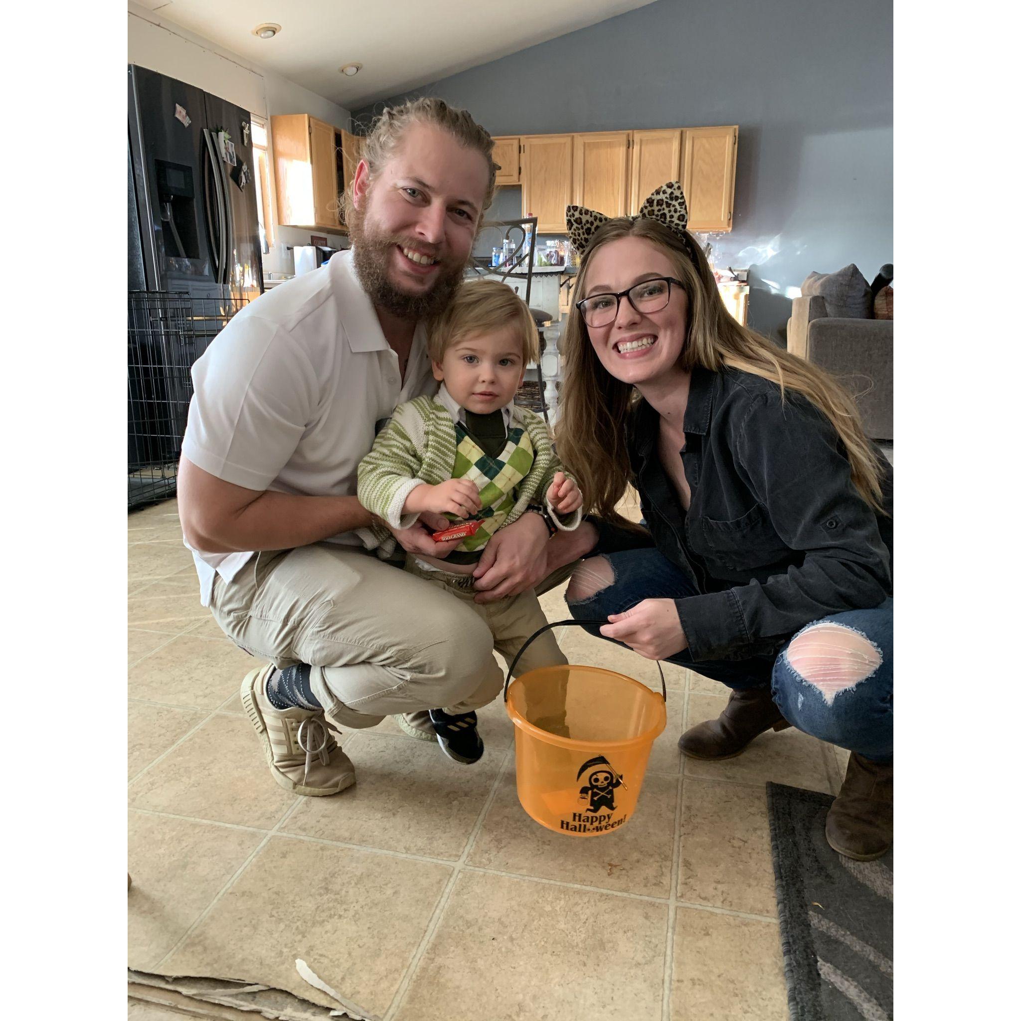 One of many fun trick-or-treating memories with our boy!