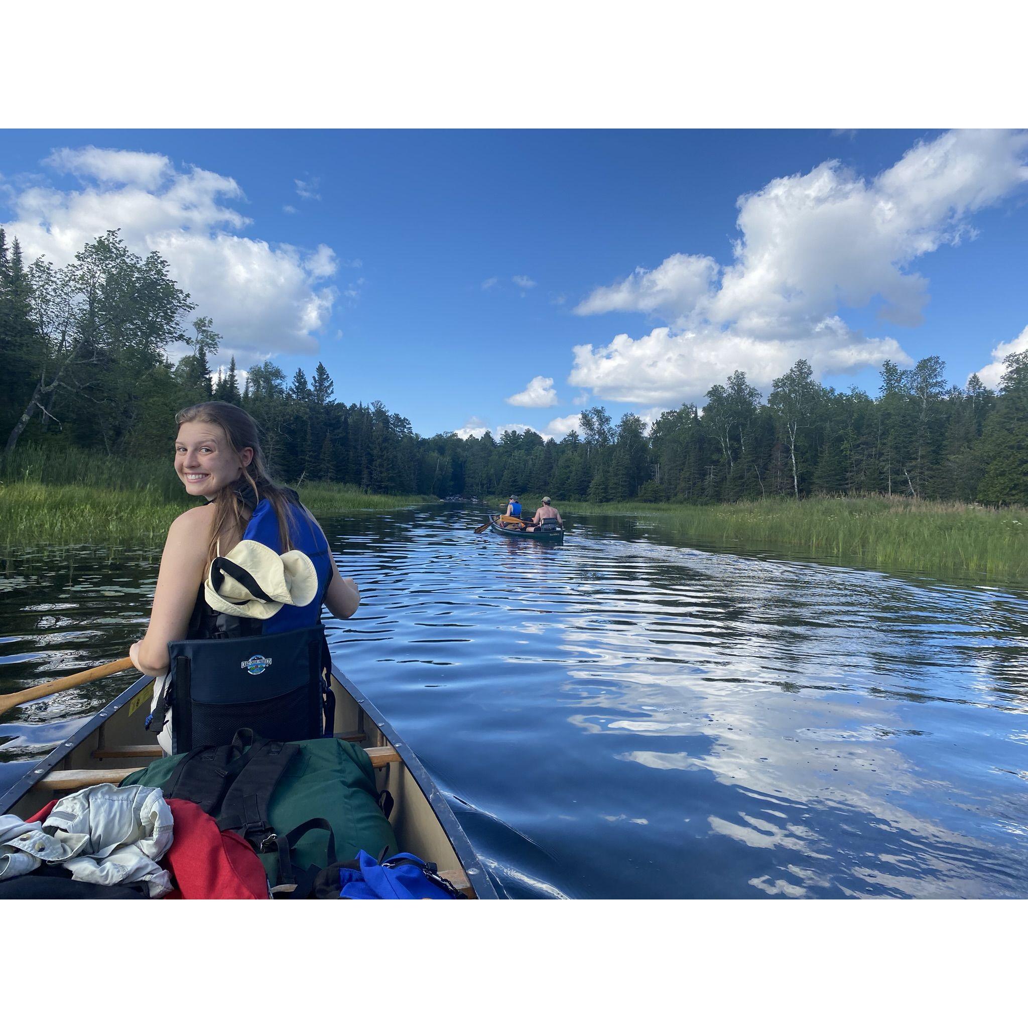 Canoeing at the BWCA with the Rowe siblings.