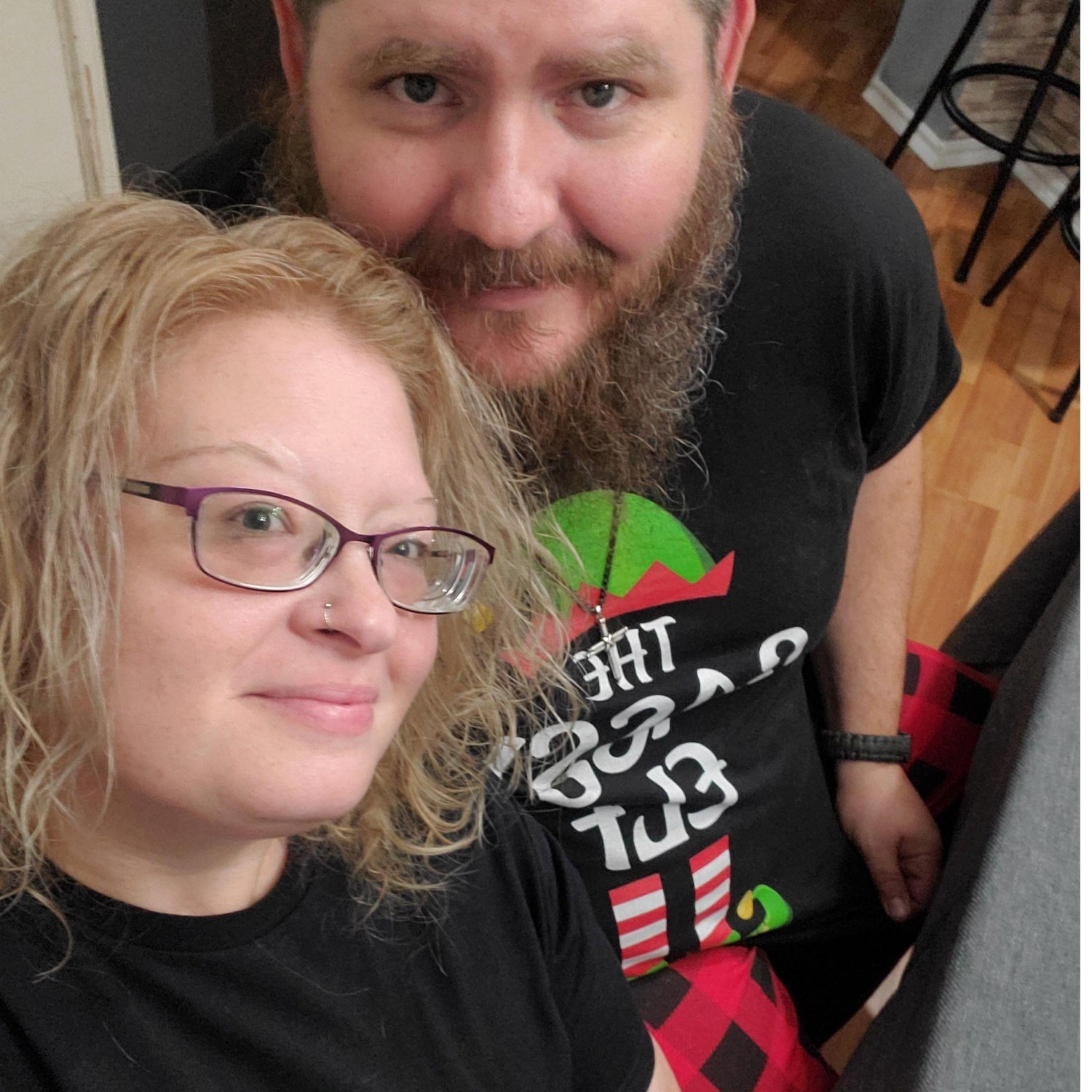 Christmas morning in our matching pjs