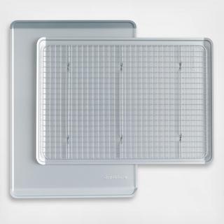 Non-Stick 3-Piece Cookie Sheet with Cooling Rack Set