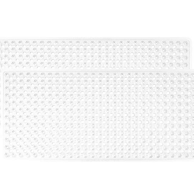 Gorilla Grip Patented Bath Tub and Shower Mat, 35x16, Machine Washable, Extra Large Bathtub Mats with Drain Holes and Suction Cups to Keep Floor Clean, Soft on Feet, Bathroom Accessories, 2 Pack White