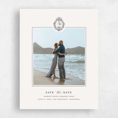 Ebony, Beige Wedding Save the Date - Lockwood Photo