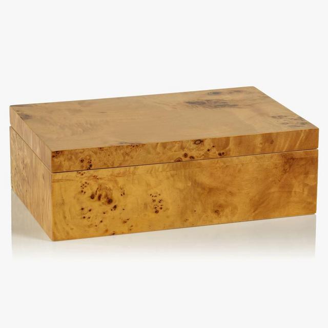 Burlwood Decorative Box, 10"L