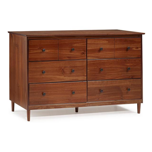 Classic Mid Century Modern 6 Drawer Dresser Walnut - Saracina Home