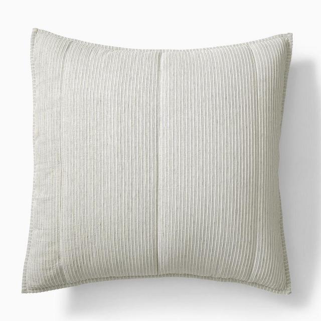 Heathered Linear Euro Sham, Heathered Gray
