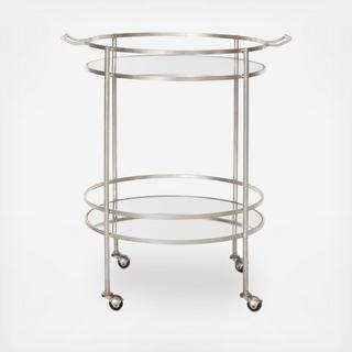 Circular Two Tier Bar Cart