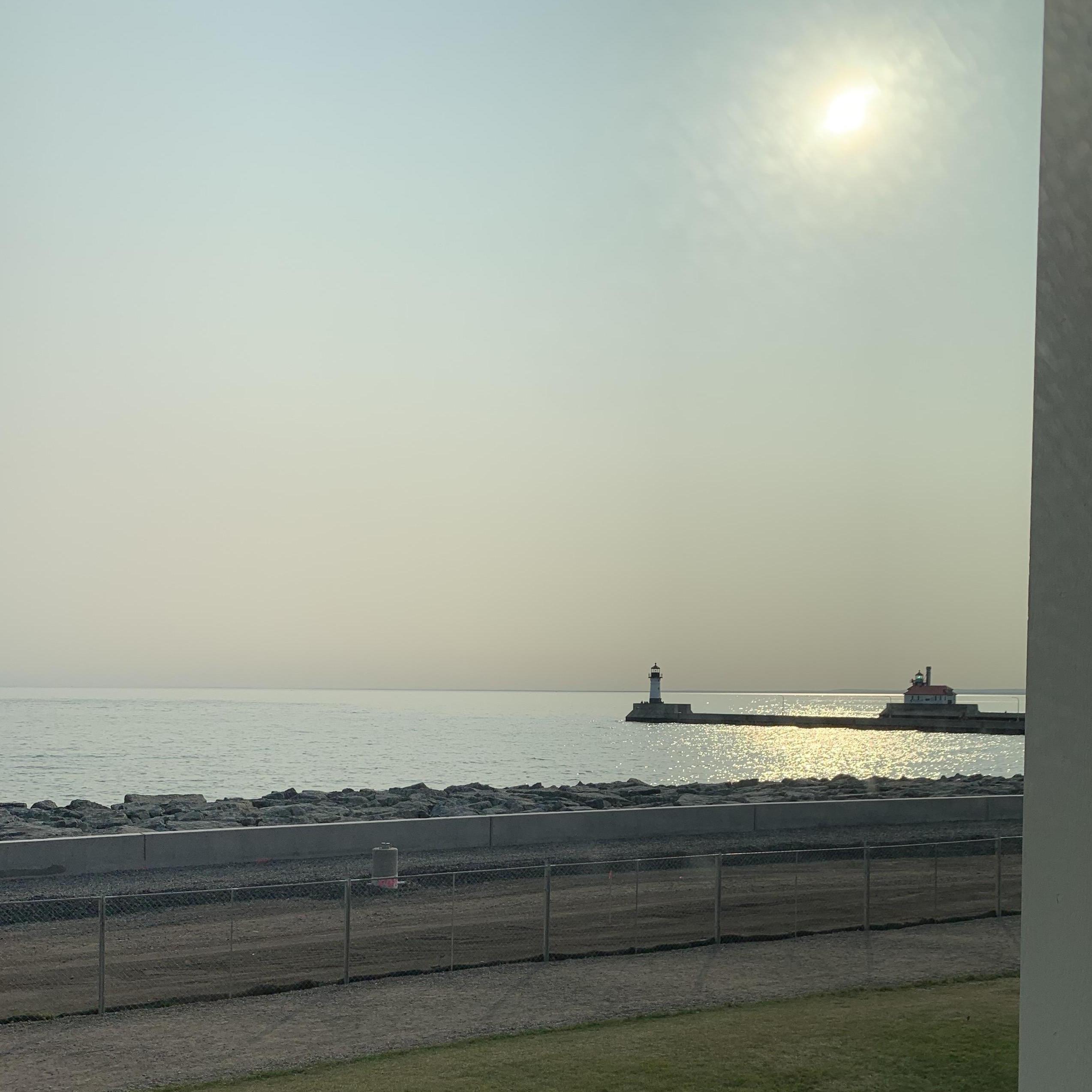 Gorgeous lake view from the hotel room the morning after getting engeged.