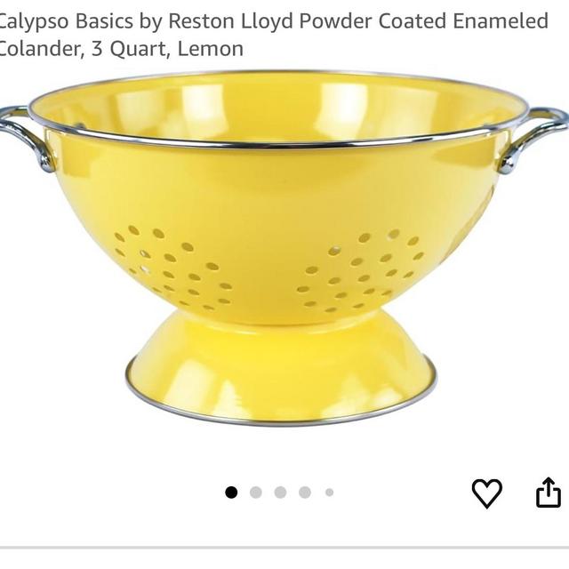 Calypso Basics by Reston Lloyd Powder Coated Enameled Colander, 3 Quart, Lemon