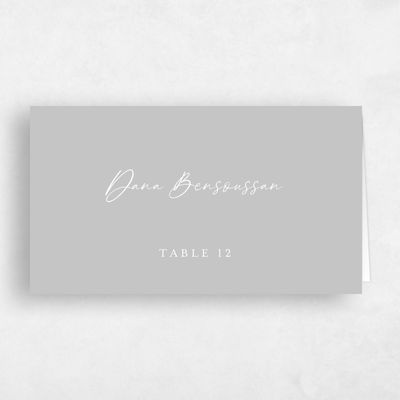 Gray, Grey Wedding Place Card - Santini