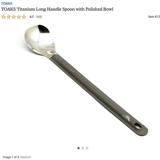 Titanium Long Handle Spoon with Polished Bowl