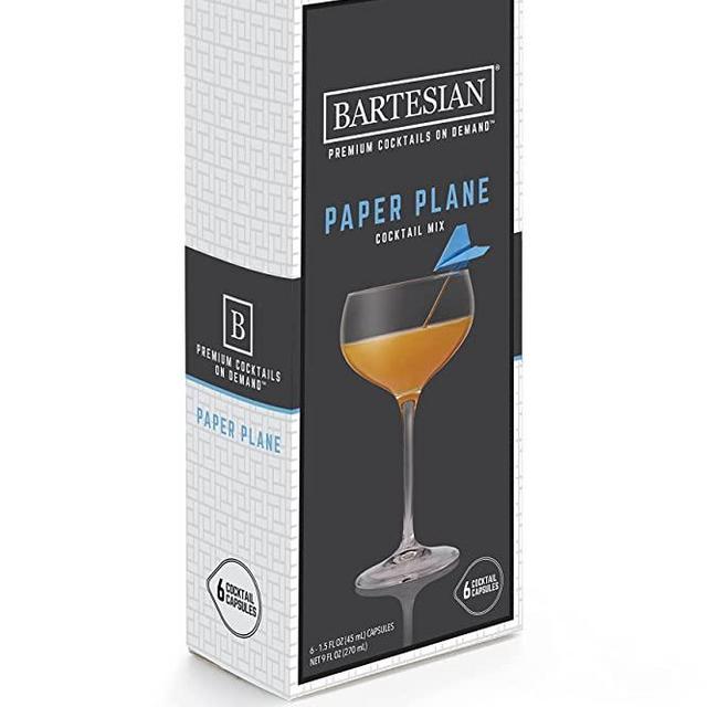 Bartesian Paper Plane Cocktail Mixer Capsules, Pack of 6 Cocktail Capsules, for Bartesian Premium Cocktail Maker (55373)