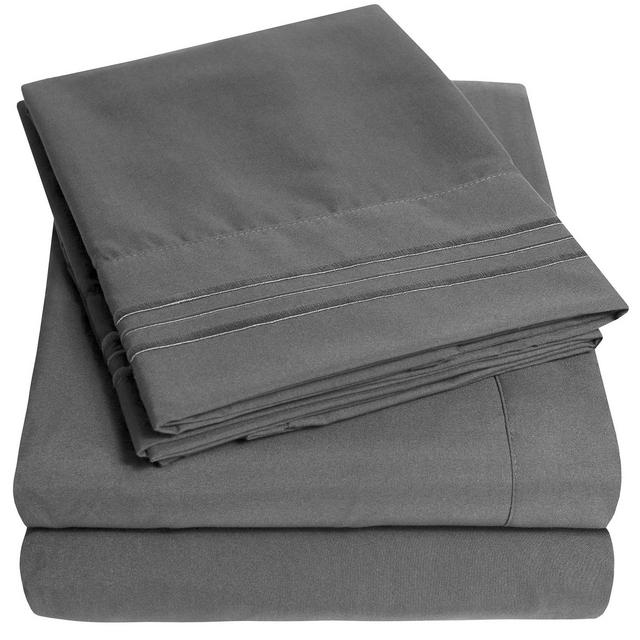 1800 Thread Count 4 Piece Deep Pocket Bedroom Bed Sheet Set Queen - Navy