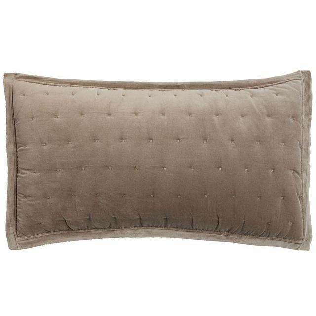 Velvet Tufted Quilted Shams, King, Mocha, Set of 2
