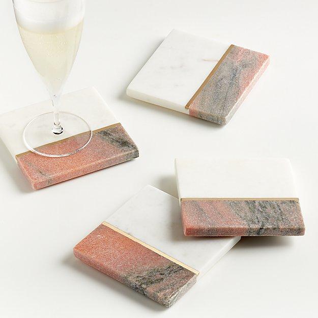 Mia Blush Coasters, Set of 4
