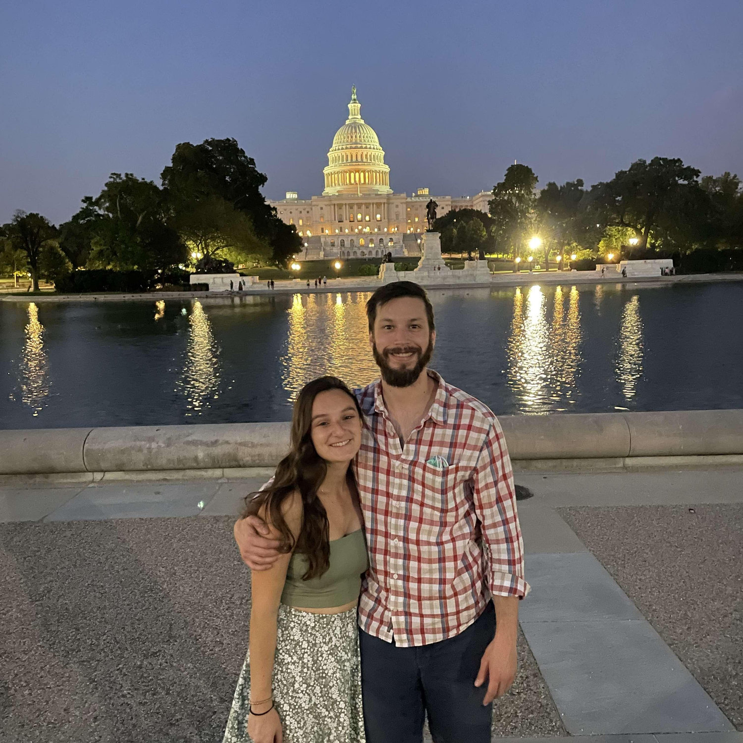 July 2021 - A summer evening walk along the National Mall in DC with Lina and Jack.