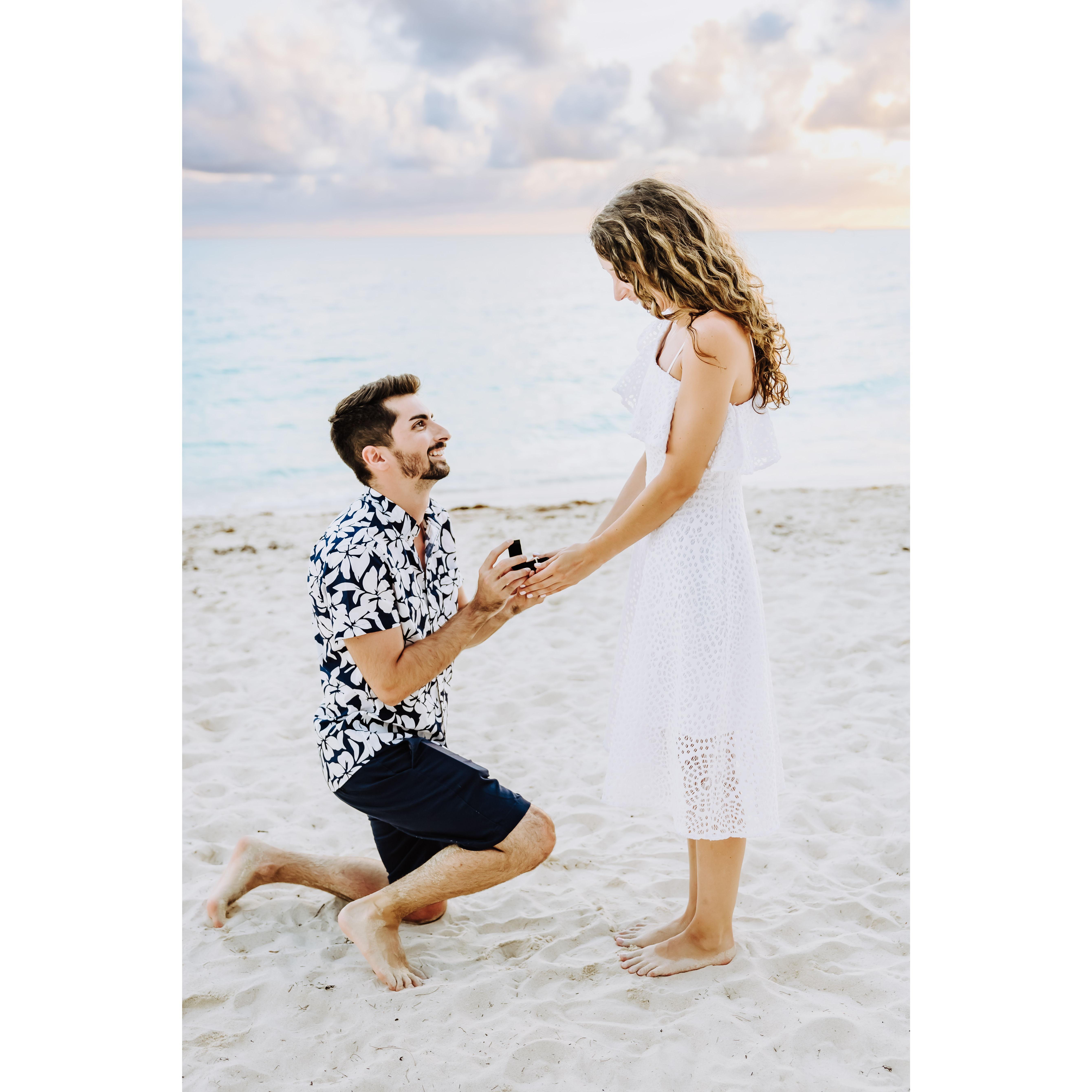 Nick proposing in Cayman Islands!