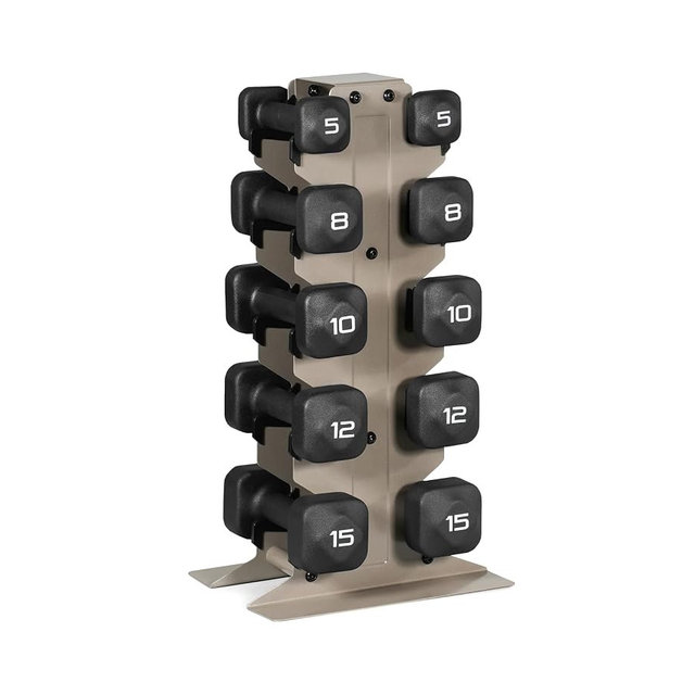 Tone Fitness Neoprene Dumbbell Set with Storage Rack – Non-Slip, Anti-Roll Hand Weights for Home Gym Workouts | 20 lb, 32 lb, 50 lb, 60 lb & 100 lb Options