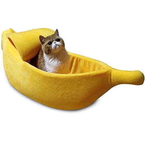 · Petgrow · Cute Banana Cat Bed House, Pet Bed Soft Cat Cuddle Bed, Lovely Pet Supplies for Cats Kittens Rabbit Small Dogs Bed