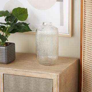 Ribbed Glass Fluted Vase