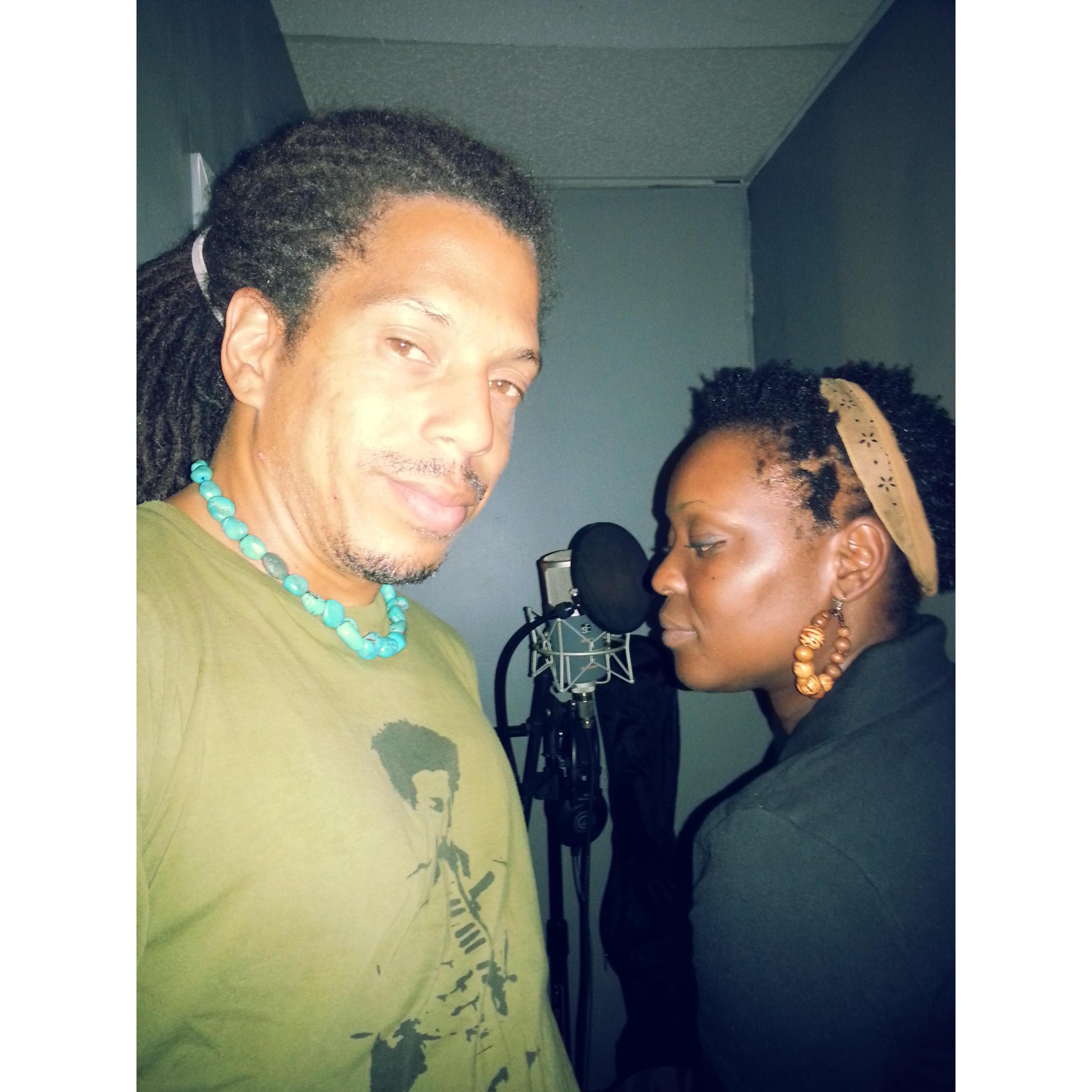 With our other love, music & the studio droppin vocals.