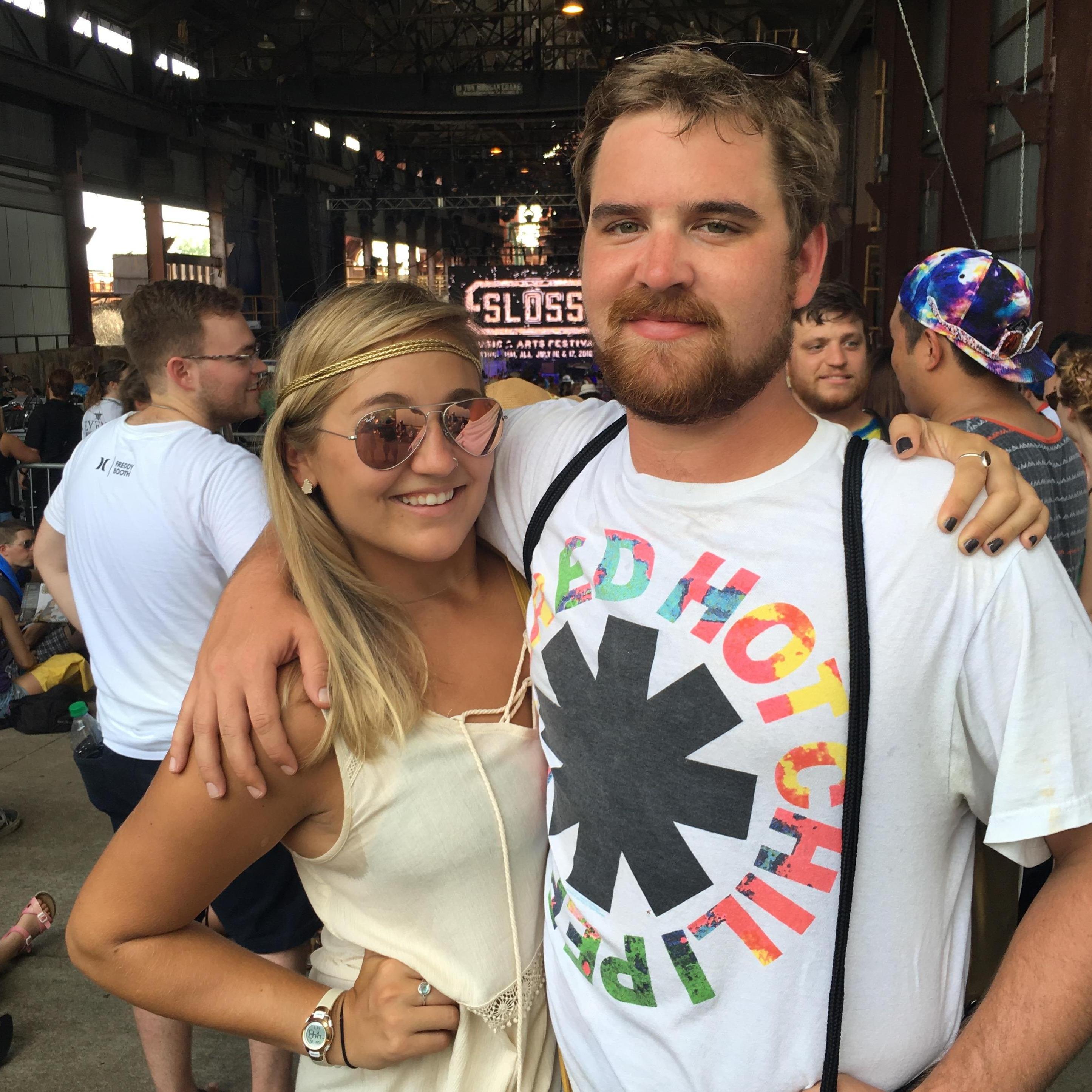 Shelby surprised Jake for their anniversary with a surprise trip to Birmingham to go to Sloss Music + Arts Fest! At the time, he was living in Minneapolis and she was in Memphis.