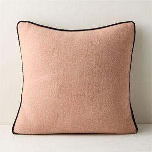 Adley Terracotta Red Merino Wool Throw Pillow with Down-Alternative Insert 20"x20"
