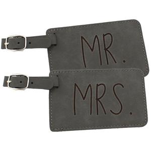 Mr and Mrs His and Hers Couples Luggage Travel Tags for Bags - Gift Set of 2