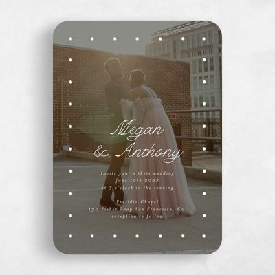 White Rounded Wedding Invitation - Lirael Photo