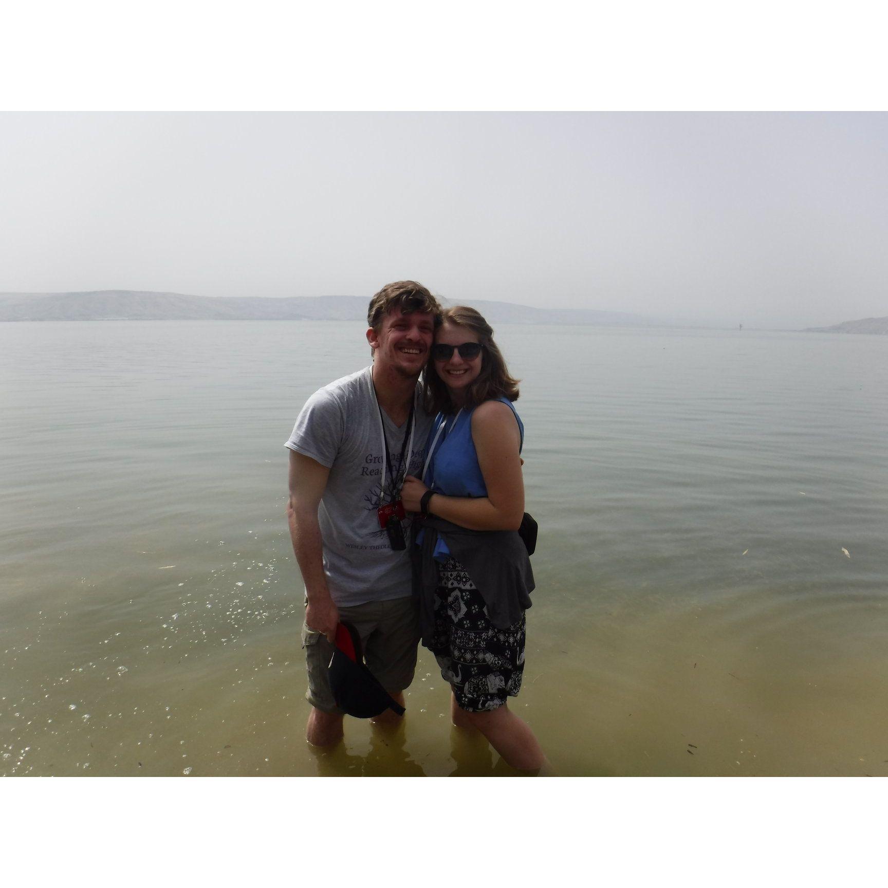 Standing in the Sea of Galilee