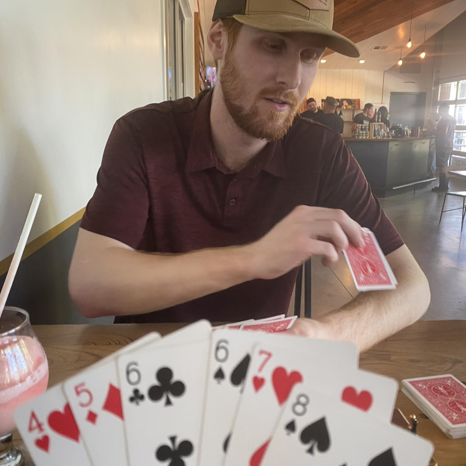 Cribbage at a brewery in Texas! If you can't tell, I am completely obliterating Ty. Hehe - Jazmyn
