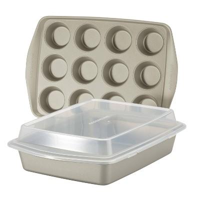 Rachael Ray 3pc Nonstick Bakeware Set Silver