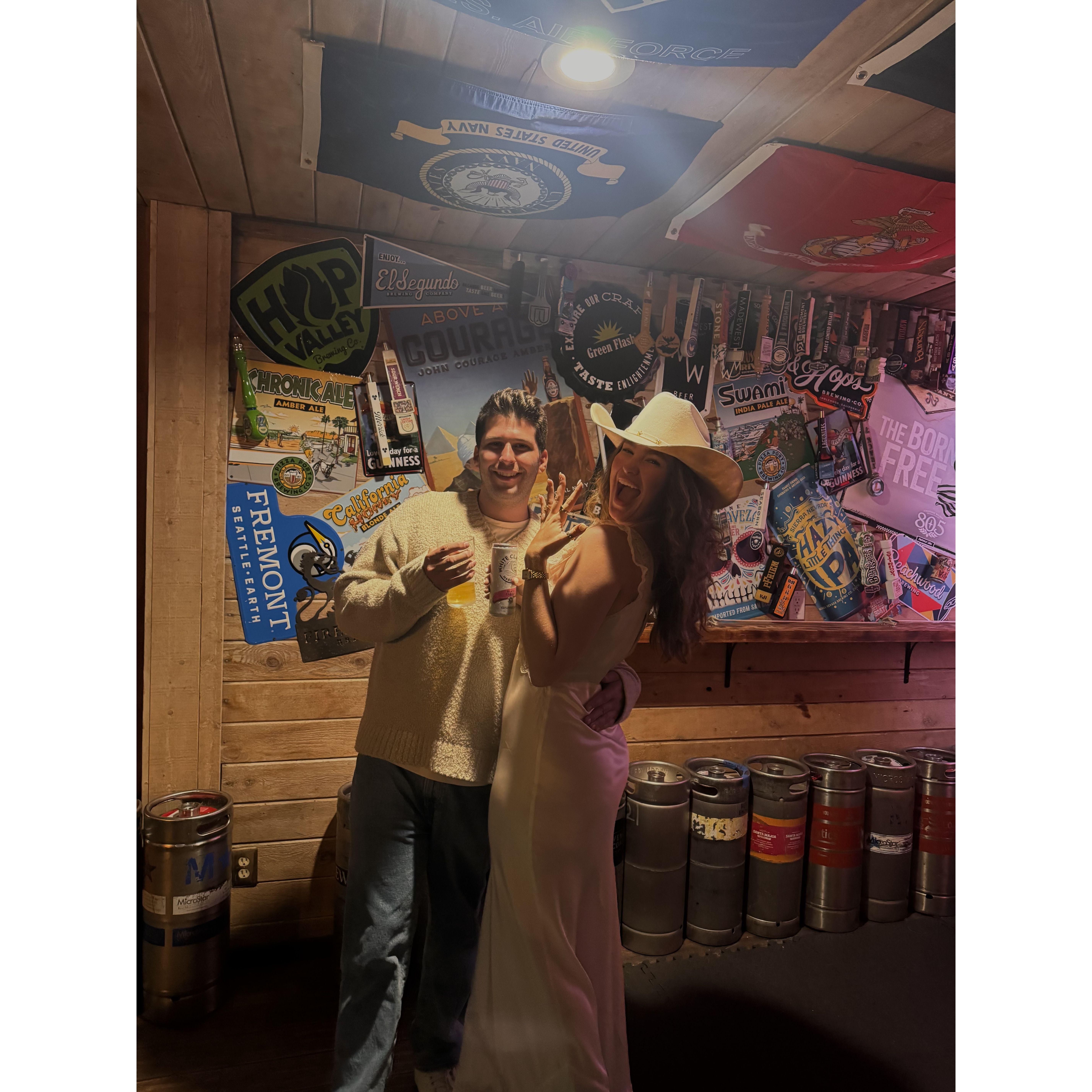 The night of our surprise engagement party we went down to the beach bar in Silver Strand!